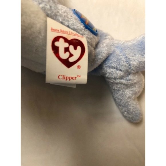 TY Beanie Babies 2.0 CLIPPER THE DOLPHIN 8" Sea Water Plush Stuffed Animal - Picture 7 of 9